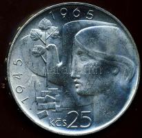 Csehszlovákia 1965. 25K Ag "Felszabadulás 20. évfordulója" T:1/2