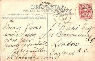 1906 Sport d'hiver / Wintersport, 4er Bobschlitten / Winter sport, controllable bobsleigh, sled...