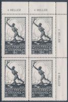 Ausztria 1912 Olimpia levélzáró ívsarki négyestömb