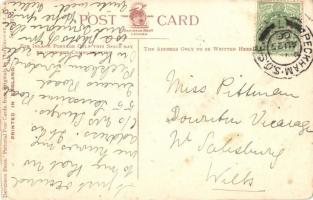 1906 Spooning on the stile. Couple with bicycles, art postcard. Davidson Bros. Serie 2572. s: Tom Br...