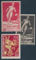 Hollandia 1928 3 db Olimpiai levélzáró
