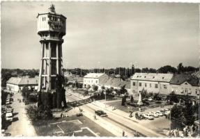 Siófok - 3 db modern városképes lap: fürdőzők, Hotel Europa szálloda, Szabadság tér, víztorony, auto...