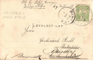 1909 Nagyapold, Grosspold, Apoldu de Sus; Teufelsbrücke über den Zigeunergraben / Ördög vasúti híd a...