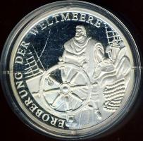 NSZK 1992. "Tengerek meghódítása-Adler von Lübeck vitorláshajó" Ag emlékérem, 20g T:PP Tanúsítvánnyal!