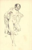 Kresba / Erotic nude lady art postcard. Stencuv Graficky Kabinet XII. 5. s: Karel Spillar