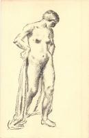 Kresba / Erotic nude lady art postcard. Stencuv Graficky Kabinet XII. 1. s: Karel Spillar