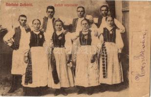 1912 Zsibó, Jibou; Zsibói népviselet, folklór. W. L. (?) 453. Kiadja Zörgő György / Transylvanian folklore, traditional costumes (EB)
