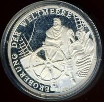 NSZK 1993. "Tengerek meghódítása-Constitution vitorláshajó" Ag emlékérem, 20g T:PP Tanúsítvánnyal!