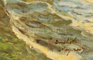 Olvashatatlan jelzéssel: Vitorlások. Olaj, vászon, 31×41 cm