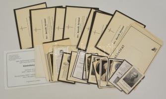 cca 1929-2005 Halotti értesítők, emlékkártyák, gyászjelentések, vegyes állapotban