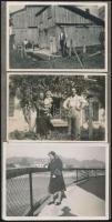 cca 1930-1940 Régi fotóalbum Tirolból, családi életképekkel, 52 db, 6×8 cm