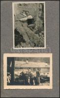 cca 1930-1940 Régi fotóalbum Tirolból, családi életképekkel, 52 db, 6×8 cm