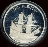 NSZK 1994. "Tengerek meghódítása-Fleute vitorláshajó" Ag emlékérem, 20g T:PP Tanúsítvánnya...
