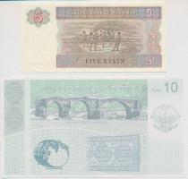 Vegyes: Hegyi-Karabah 2004. 10D + Mianmar 1997. 5K T:I
Mixed: Nagorno-Karabah 2004. 10 Dram + Myanm...