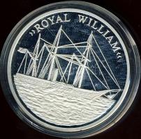 NSZK 1995. "Tengerek meghódítása-Royal William" Ag emlékérem, 20g T:PP Tanúsítvánnyal!