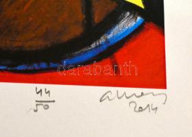 Aknay János (1949-): Angyal. Computer print 44/50, papír, jelzett, 17×12 cm