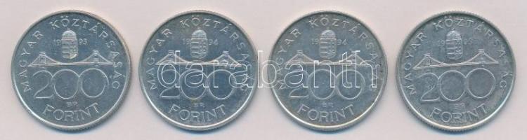 1993. 200Ft Ag "MNB" + 1994. 200Ft Ag "Deák" (2x) + 1995. 200Ft Ag "Deák&qu...