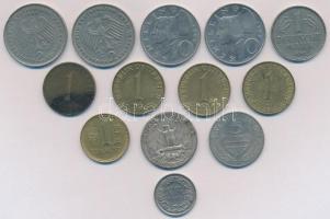 14db-os vegyes külföldi fémpénz tétel, közte Amerikai Egyesült Államok 1951D 1/4$ Ag, NSZK 1969-1974. 2M (2x) T:2,2- 14pcs of various metal coins, including USA 1951D 1/4 Dollar Ag, FRG 1969-1974. 2 Mark (2x) C:XF,VF