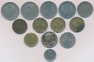 14db-os vegyes külföldi fémpénz tétel, közte Amerikai Egyesült Államok 1951D 1/4$ Ag, NSZK 1969-1974...