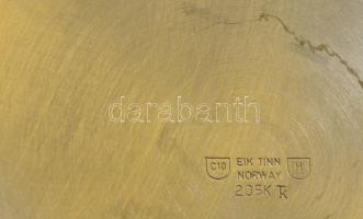 Eik Tinn Norway fém dísztányér, préselt, jelzett, karcos,  d:28 cm