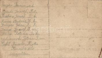 2 db régi fotó képeslap: villamos és személyzete / 2 pre-1945 photo postcards: trams with their cond...