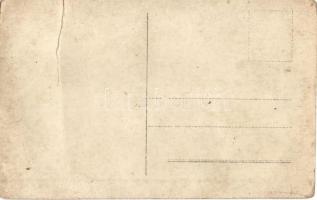 2 db régi fotó képeslap: villamos és személyzete / 2 pre-1945 photo postcards: trams with their cond...