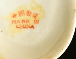 Porcelán kínai gyűrűtartó kéz, kézzel festett, jelzett, hibátlan, m:19 cm