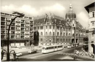 Budapest IX. Üllői út, Iparművészeti Múzeum, villamos, automobil, teherautó. Képzőművészeti Alap