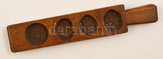 Kambodzsai sütőforma, faragott fa, 25,5×4,5 cm