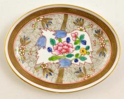 Herendi Cubash mintás porcelán tálka, kézzel festett, jelzett, hibátlan, 12×9 cm