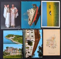 Kb. 170 db régi és modern képeslap vegyesen, magyar és külföldi városképes lapok, üdvözlőlapok, stb....