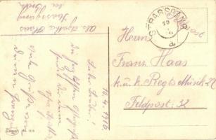 Fröhliche Ostern / Easter greeting card with cats and chickens. Amag No. 1115. litho + 1916 K.u.K. F...