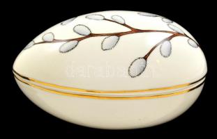 Aquincumi porcelán tojás, kézzel festett, jelzett, hibátlan, 10×6,5×6,5 cm