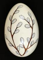 Aquincumi porcelán tojás, kézzel festett, jelzett, hibátlan, 10×6,5×6,5 cm