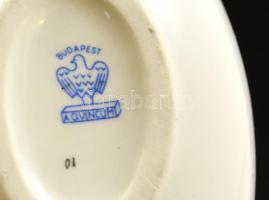 Aquincumi porcelán tojás, kézzel festett, jelzett, hibátlan, 10×6,5×6,5 cm