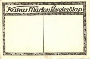 Garay Ákos festő, grafikus önarcképe. Kakas Márton Levelezőlap. s: Garay (EK)