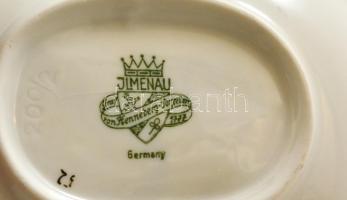 Ilmenau fácános porcelán tálka, jelzett, kopásnyomokkal, 17×12×2,5 cm