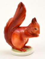 Hollóházi porcelán mókus, kézzel festett, hibátlan, jelzett, m: 13,5 cm