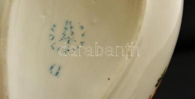 Hollóházi tojás bonbonier, matricás, jelzett, hibátlan, h:12 cm, m:6,5 cm