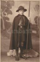 Szetnes, fiú cserkész fotója, Friedrich műterméből / Hungarian boy scout, photo