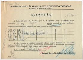 Budapest 1935. "Salgó-Tarjáni Kőszénbánya Részvény-Társulat" huszonöt részvénye egyben öss...