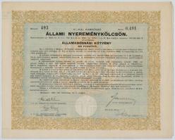 Budapest 1941. "4%-kal kamatozó állami nyereménykölcsön - államadóssági kötvény" 200P-ről ...