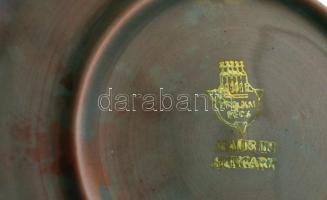 Zsolnay eozin mázas tál, jelzett, kopásnyomokkal, d: 19 cm