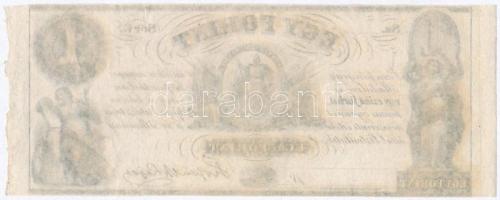 1852. 1Ft "Kossuth bankó" kitöltetlen "G", ívszéllel T:I 
Hungary 1852. 1 Forin...