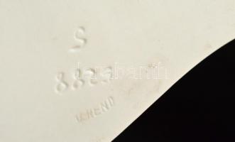 Herendi fehér mázas porcelán lipicai ló, jelzett (mélynyomás), mázhibával, 17×18 cm