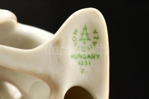 Hollóházi porcelán róka, kézzel festett, hibátlan, jelzett, m: 7,5 cm