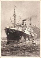 11 db RÉGI hajós motívumlap / 11 pre-1945 ship motive postcards