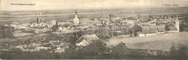 Simontornya - 3 db régi városképes lap: Sió híd a bőrgyárral, látkép