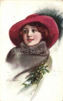 Lady with hat, B.K.W.I. Nr. 2128/2. s: C. W. Barber (EK)