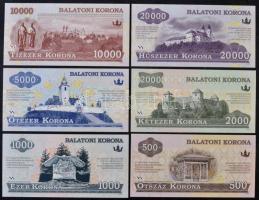2012. 500K "Balatoni Korona" helyi pénz, "000000" sorszámmal + 2012. 1000K "...